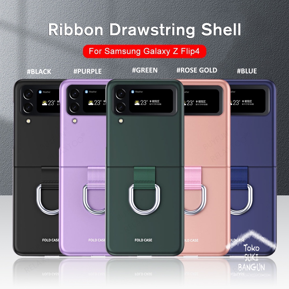 Case Samsung Galaxy Z Flip4 Flip 4 COATED Plating Keyring Cover Pouch Protector Casing ZFL4-005