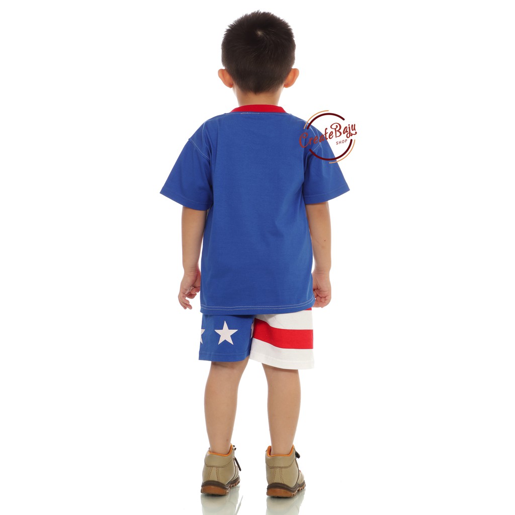 Setelan Anak Laki-Laki Hayami 2-9 Thn Motif Captain America Baju Anak Laki-Laki-1