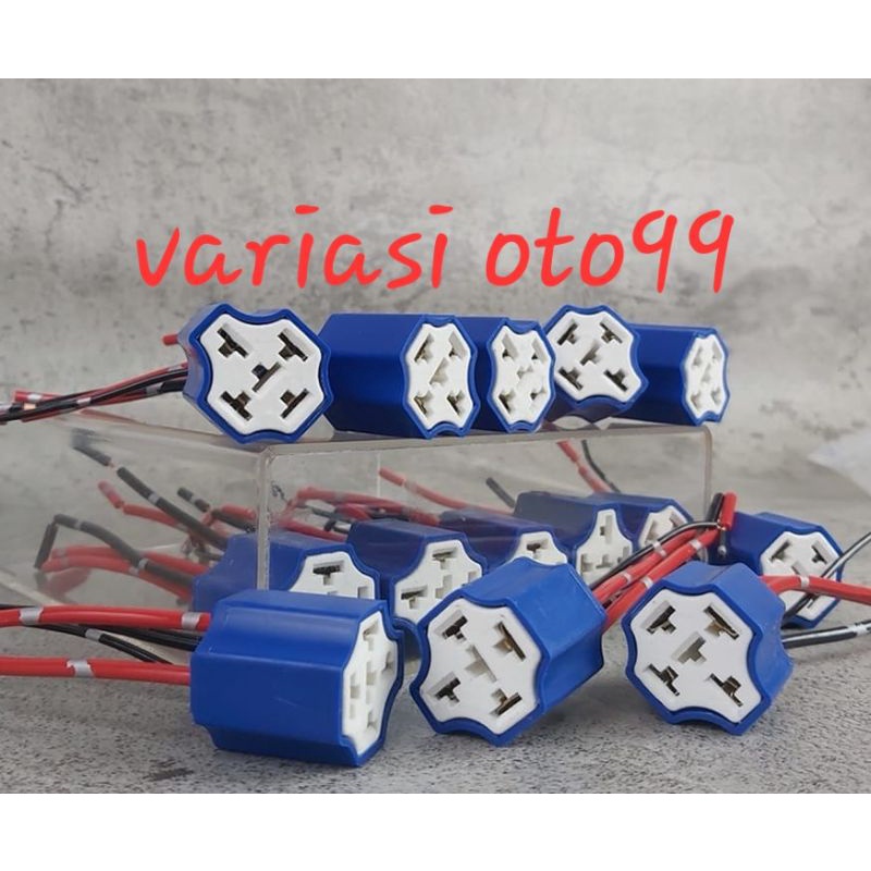 SOCKET CABLE RELAY CERAMIC / SOKET RELAY KLAKSON KAKI 5 DAN KAKI 4 / SOKET LAMPU H4 KERAMIK