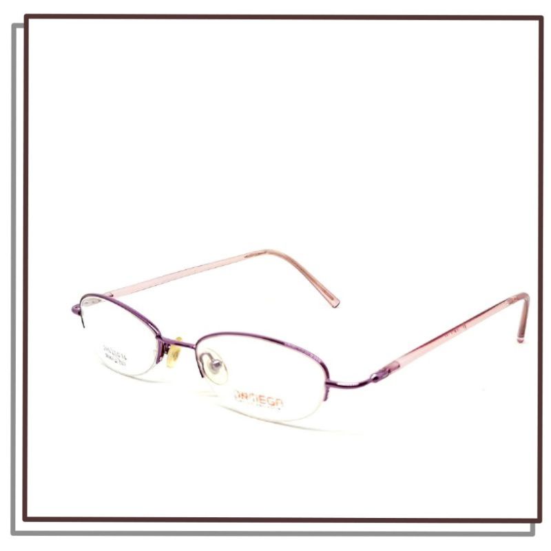 FRAME KACAMATA WANITA ORMEGA 291 Pink Model Setengah Bingkai HALF FRAME Gagang LENTUR Kuat Kualitas 