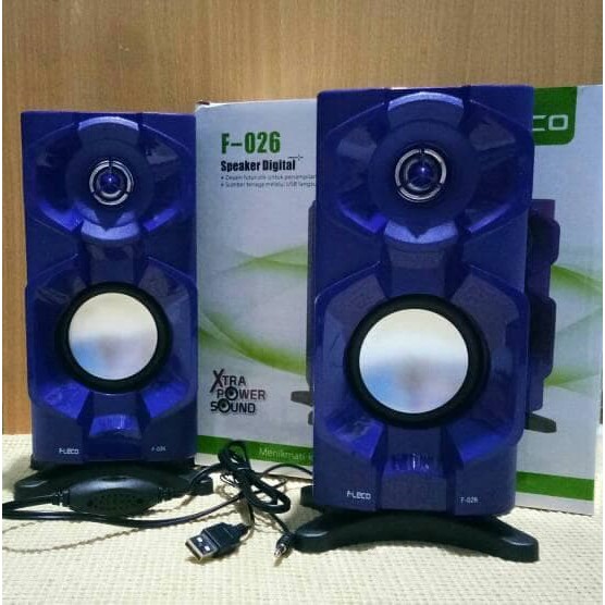 SPEAKER DIGITAL KOMPUTER FLECO F-026 SPEAKER SUPER BASS SPEAKER KOMPUTER TV HP SPEAKER