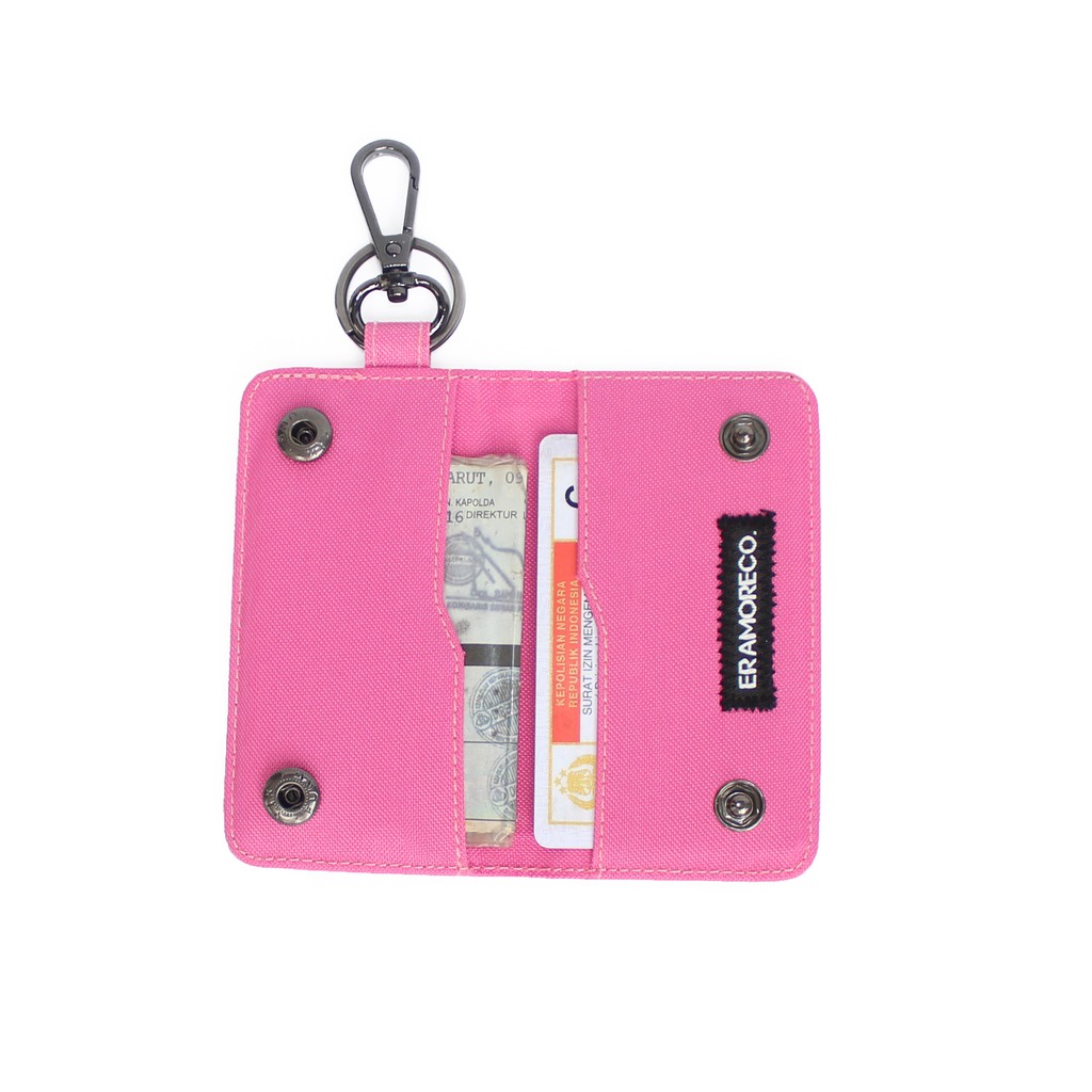 Dompet STNK Mobil Motor pria wanita gantungan kunci lipat buku pink EMDS68