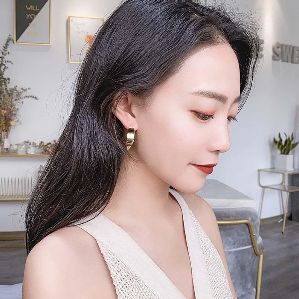 Needway Anting Hoop Sederhana Wanita Gadis Perhiasan Fashion