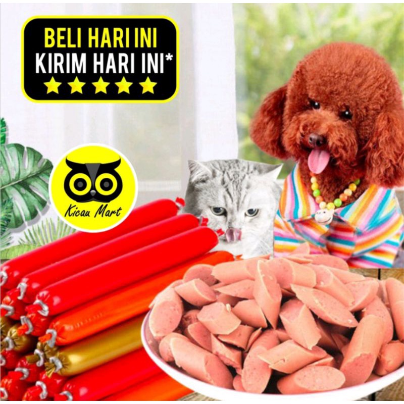 Sosis hewan cemilan kucing anjing anggora lokal makanan pet cat dog