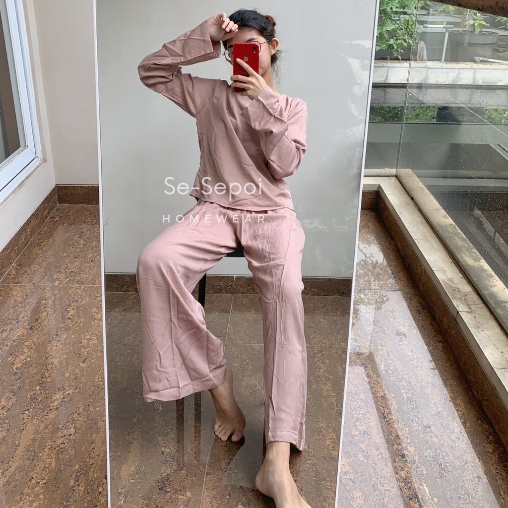 Long Sleeves Stormi Set - Set kulot - Set Lengan Panjang - Baju tidur - Baju Muslim - Baju Adem Tangan Panjang