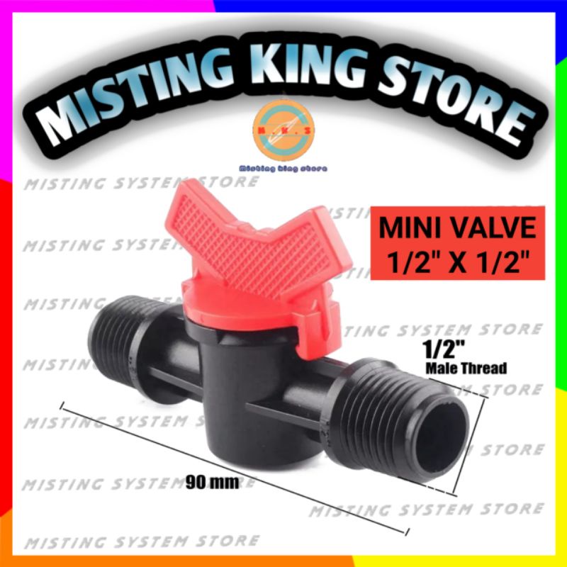 MINI VALVE KRAN 1/2 INCH DRAT LUAT MALE THREAD PVC 0.5&quot; KERAN STOP AIR