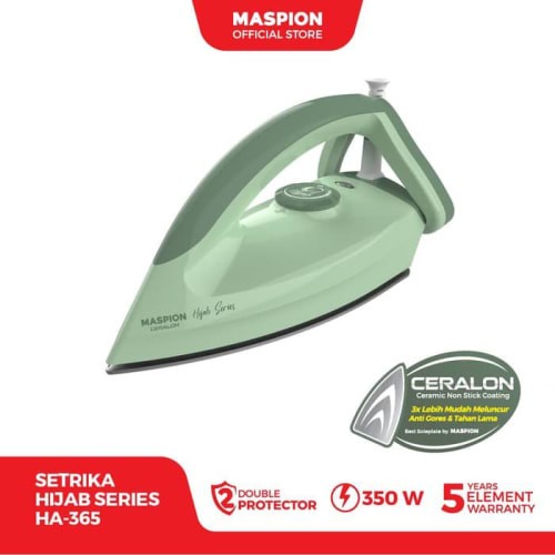 PROMO Maspion Setrika Hijab Series HA-365 Dry Iron Ceralon BERGARANSI RESMI MANTAP