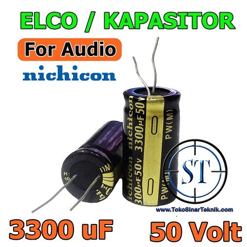 Kapasitor Elco 3300/50V 3300uf 50V 3,300/50V 3300 Mikro 50Volt  3.300/50V Electrolytic Capacitor Elko IC 3300uf 50v NIchicon ASLI