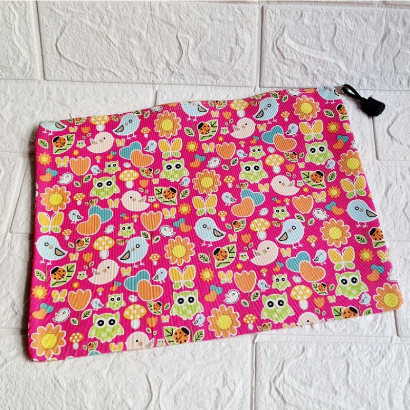 

Map Zipper Kain Ukuran A4 OWL / Zipper A4 Motif Lucu OWL