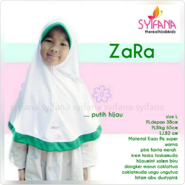 Zara jilbab anak /jilbab anak tanggung