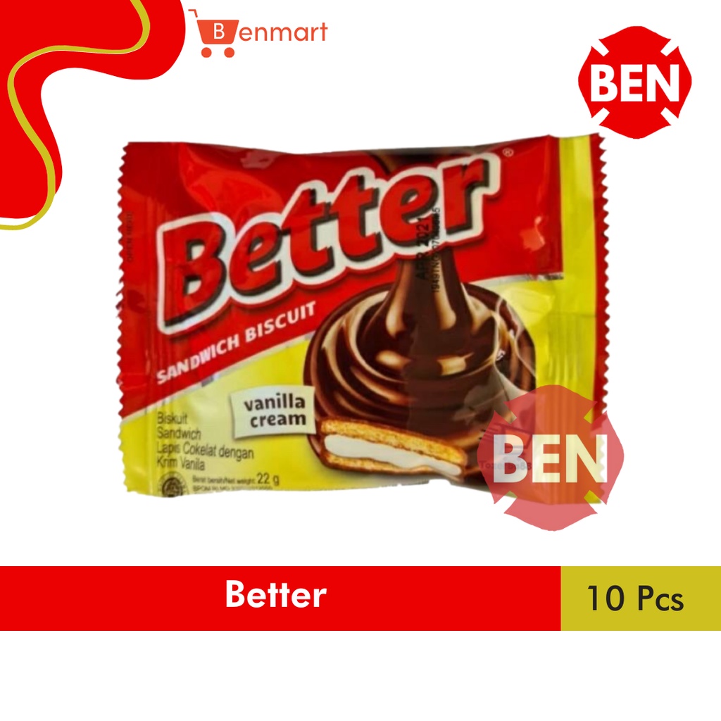 

Better 1 Renceng 10 Sachet Pcs 27g 27gr 27 g gr Coklat Biskuit Dus 2000