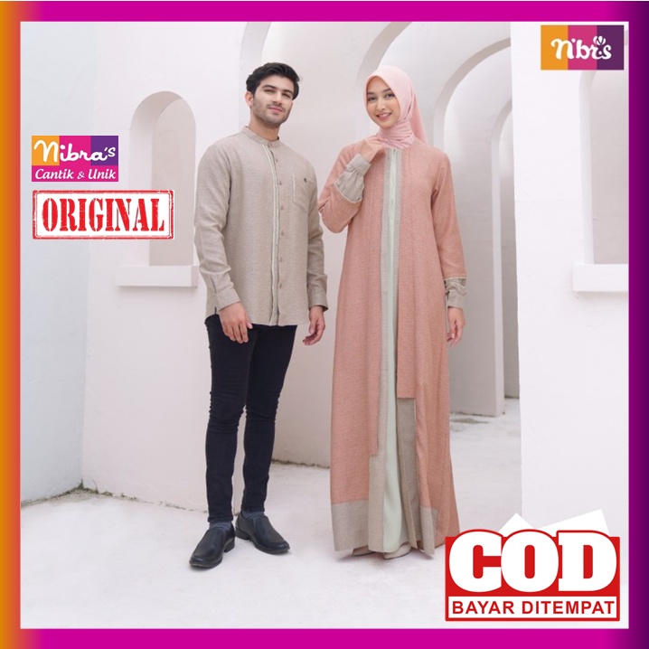 Baju Gamis Nibras Couple Pasangan Suami Istri Terbaru 2022 Nbrs Cople Couple Koko Nibras Lengan Panj