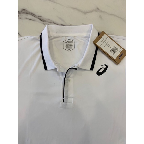 Baju Tenis Asics Court Short Sleeve Polo Shirt White Original