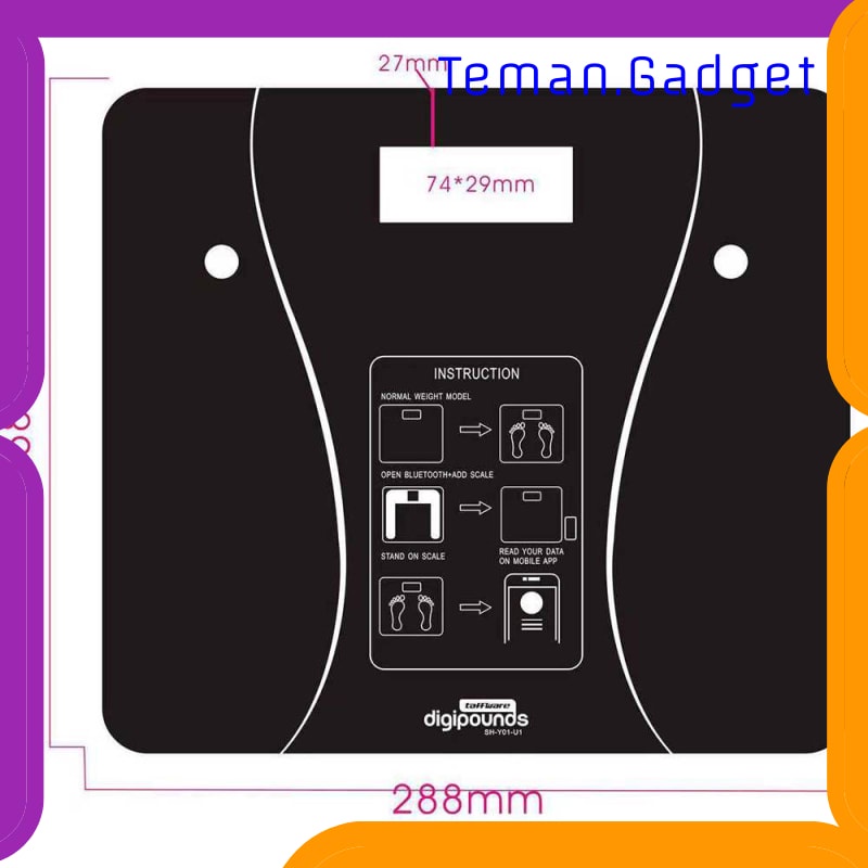 TG-FE332 TAFFWARE DIGIPOUNDS TIMBANGAN BADAN HEALTH SCALE 180KG RECHARGEABLE