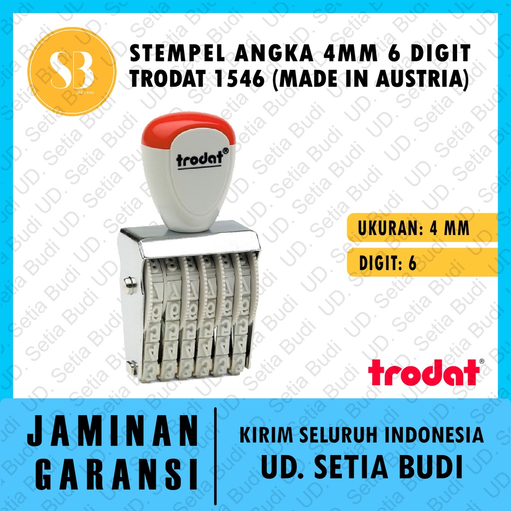 Stempel Angka 4mm 6 Digit Trodat 1546 Made in Austria