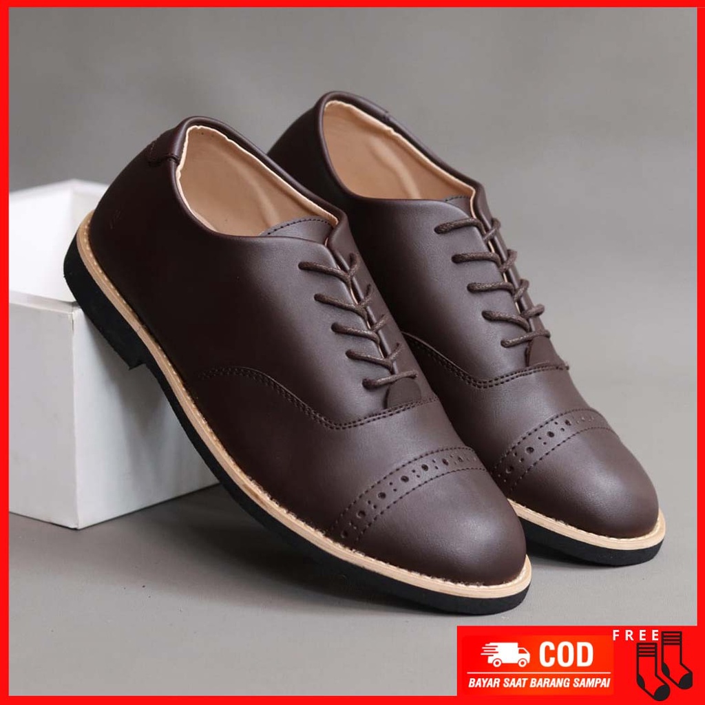 MOLK|Sepatu Formal Pantofel Pria Hitam Tali Kerja Kantor Kuliah Fashion Original Kulit Syintetik