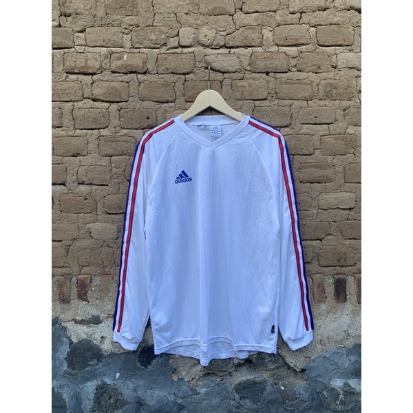 baju kaos olahraga putih adidas size fit M second bekas preloved thrift murah lengan panjang long sl