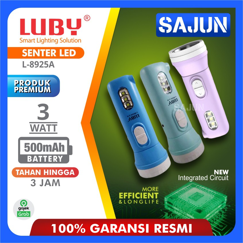 Luby L-8925A Senter LED Luby L8925A Rechargeable