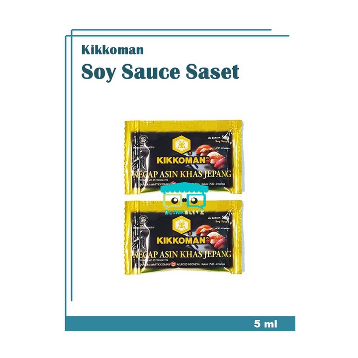 Kikkoman Kecap Asin Khas Jepang Sachet 5 ml Shoyu Halal Soy Sauce