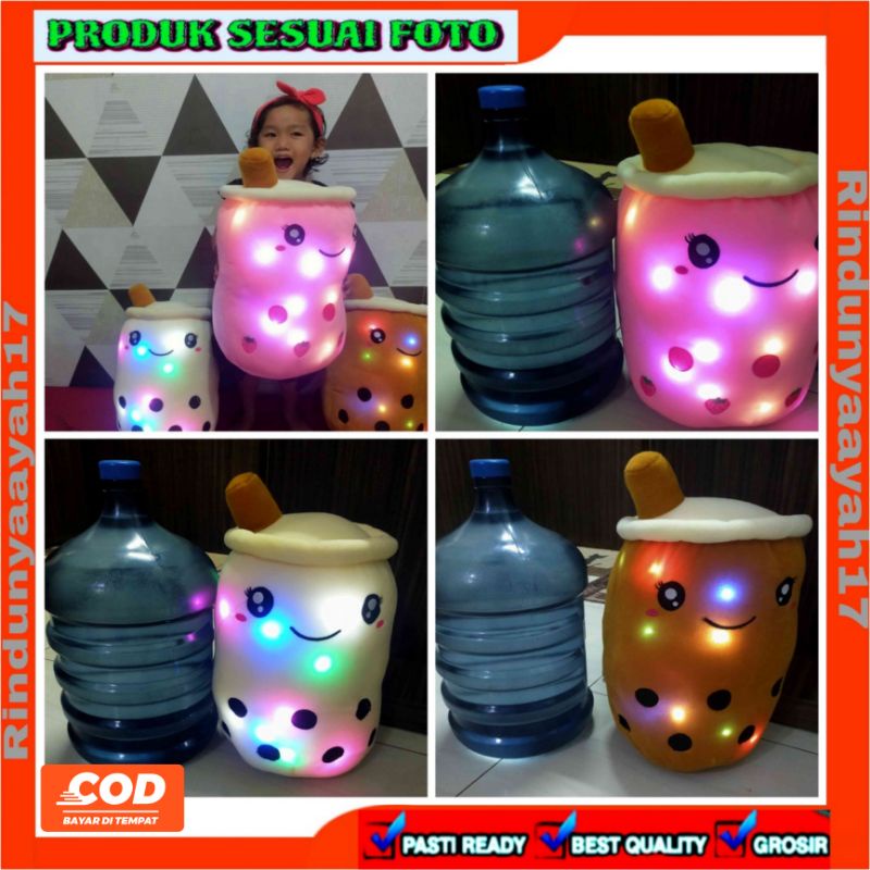 Boneka Boba Milk Tea JUMBO LED Berlabel SNI