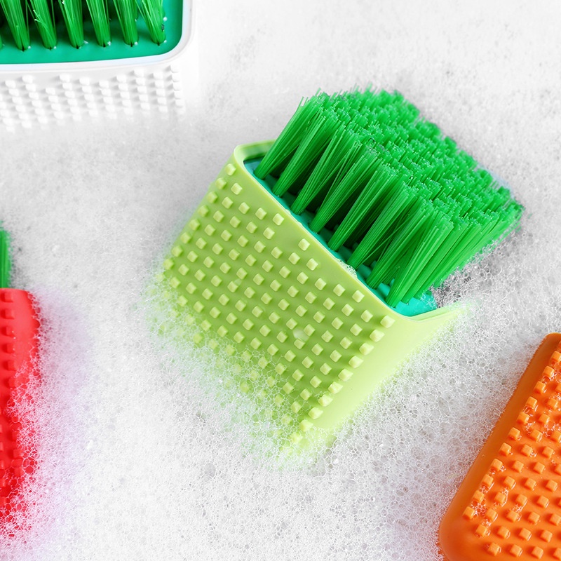 Cube Design Clothes Cleaning Brush Laundry Underwear Panties Washing Silicone Brush Home Soft Scrubbing Dual-use Foam Brushes