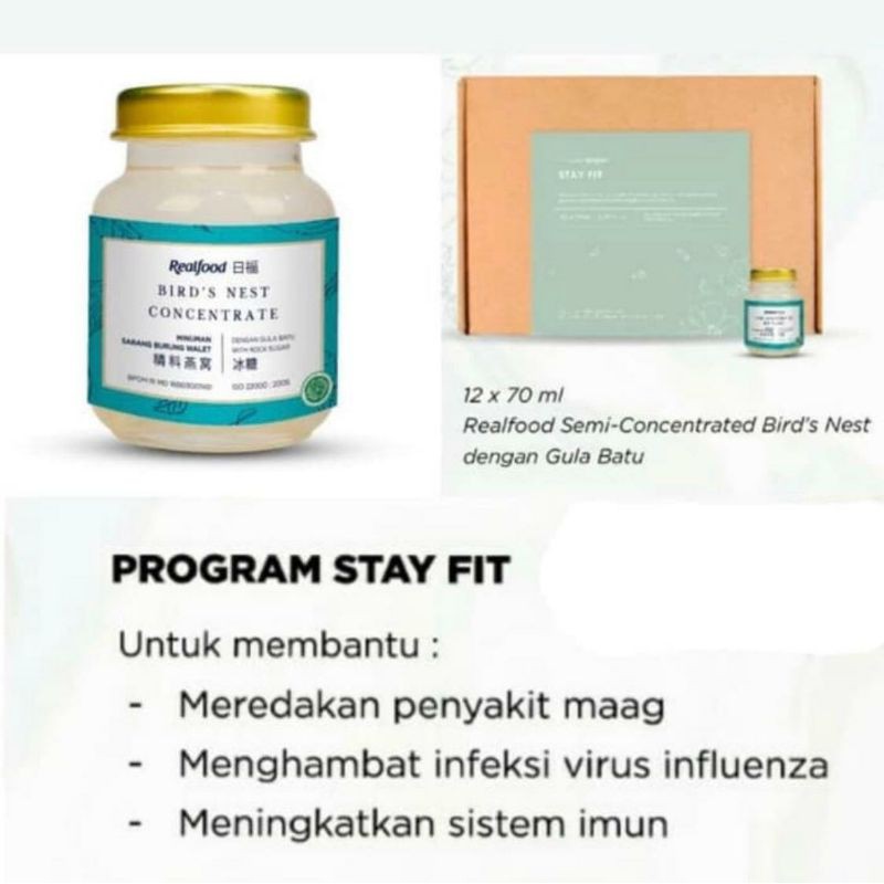 

Realfood Stay Fit 12hari minuman kesehatan sarang burung walet