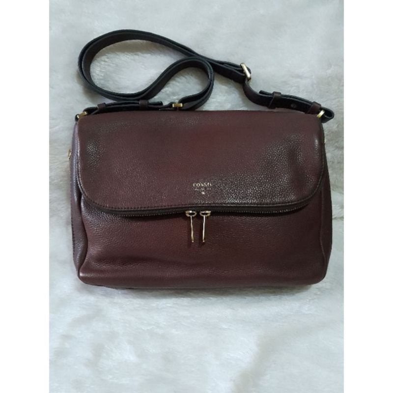 [PRELOVED] Tas FOSSIL PRESTON LARGE ESPRESSO