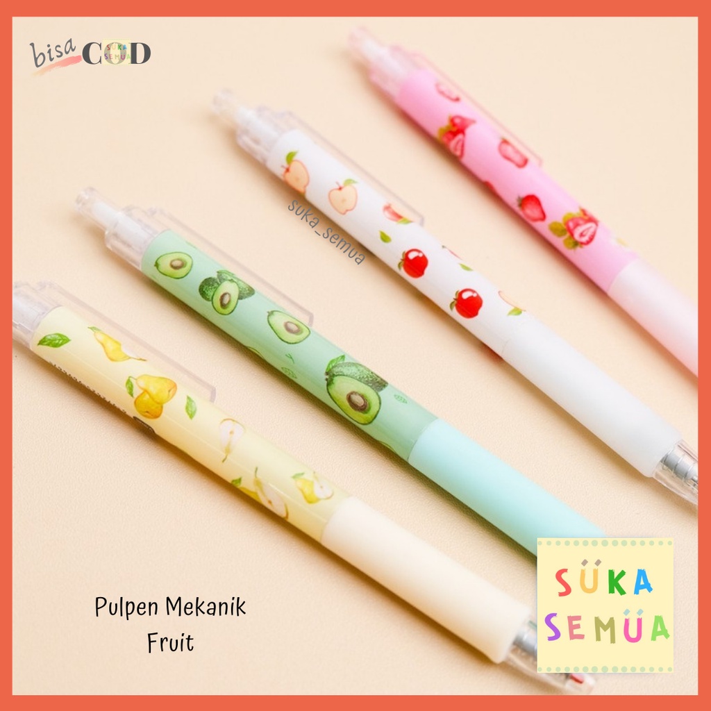 

Pulpen Mekanik Fruit // Pena Cetek Pen Bolpen Ballpoint Gambar Buah - ATK alat tulis sekolah warna pastel lucu imut murah - COD ( Grab Bandung )