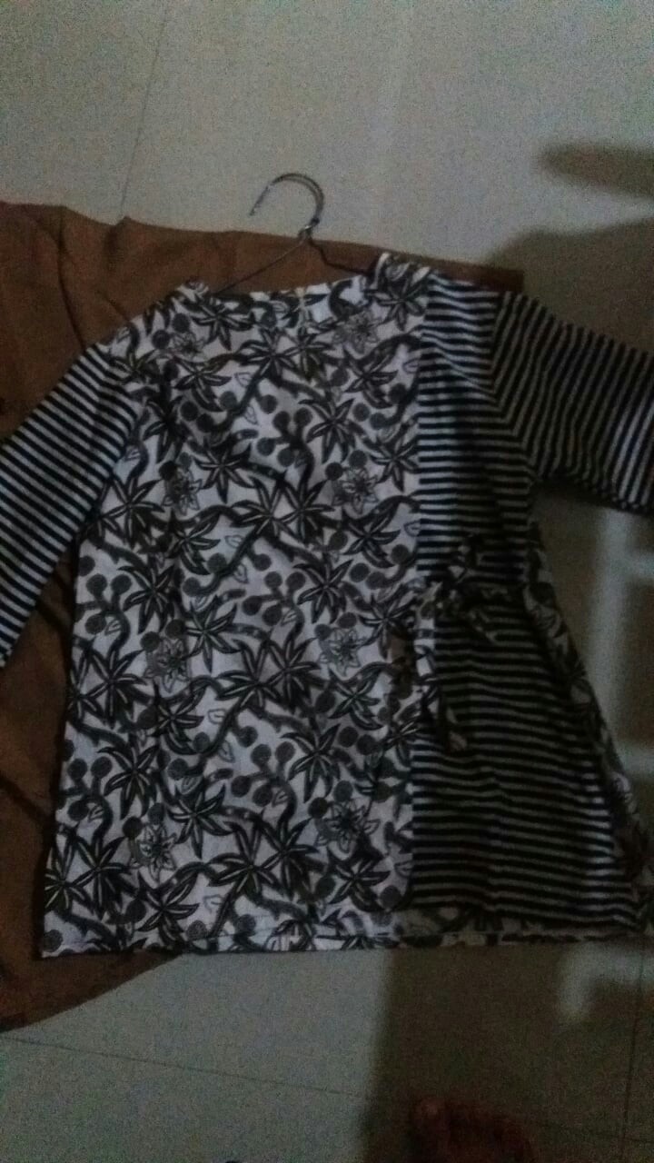 Tey-17 Batik Wanita Asj Sa Hrb026 Kenongo Kemeja Tosca Pendek