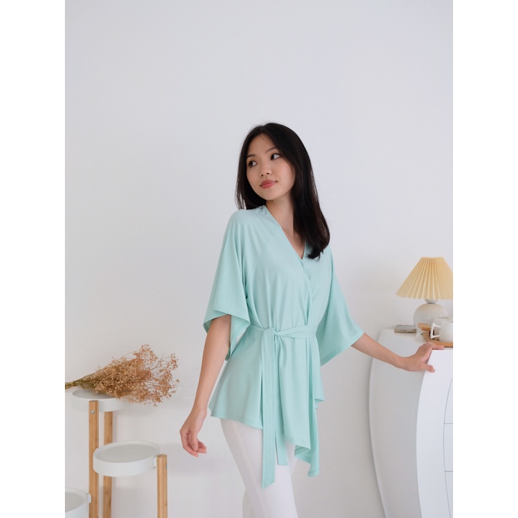 T-0434 Blouse Wanita Model Kimono Flowy