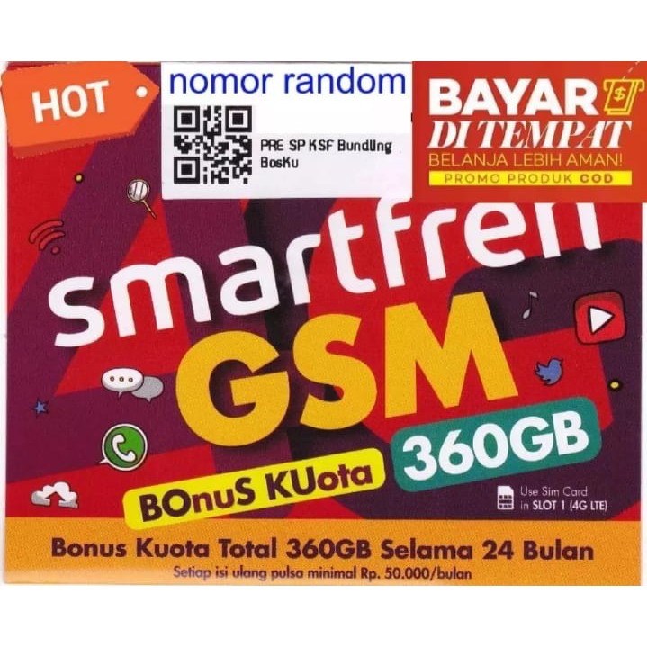 Kartu Smartfren Bosku (Bonus Kuota) 360GB