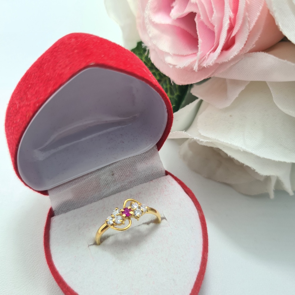 Cincin Emas Muda Lis S Mata Merah