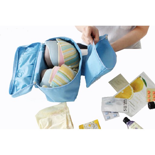 TBI KOREAN TRAVEL STORAGE BAG MULTIFUNCTION ORGANIZER UNTUK  BRA, COSMETIC, BABY, DLL