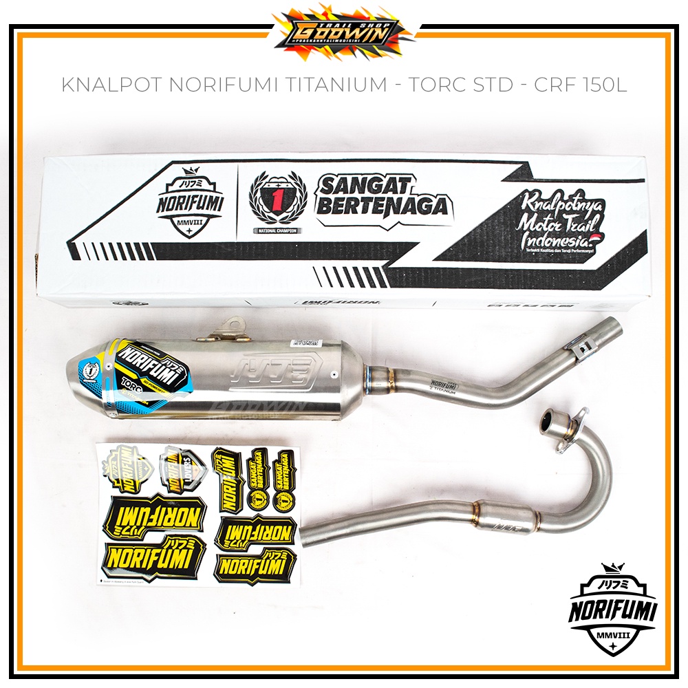 Knalpot Muffler NORIFUMI TORC TITANIUM TORCH BORE UP KLX 150 BF Dtracker CRF 150 L WR 155 Stainless ORIGINAL