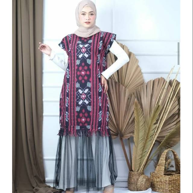 Dress Tenun Ikat Mix Tutu 01
