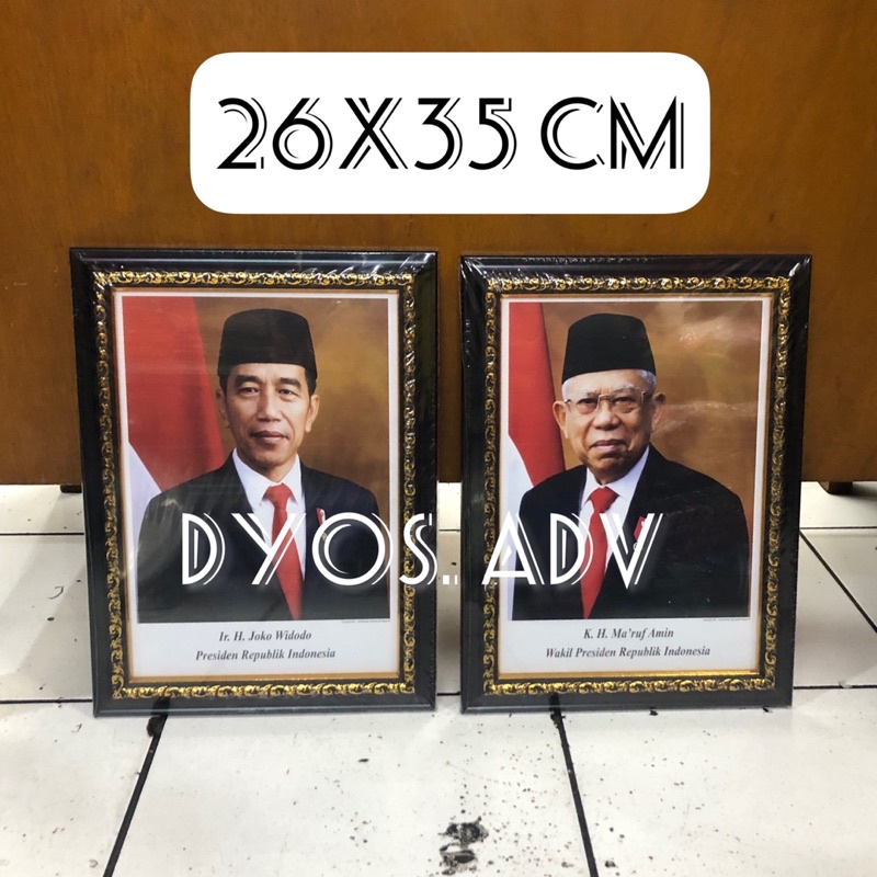 Bingkai frame foto presiden wakil hitam ukuran 26x35 cm