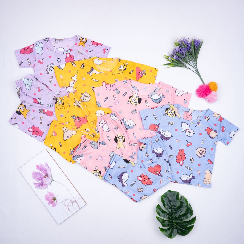 VS - Set Anak Mola I Setelan Anak Unisex / Set Baju Pendek &amp; Panjang / Kaos Anak Motif Karakter (usia 1-6 tahun)