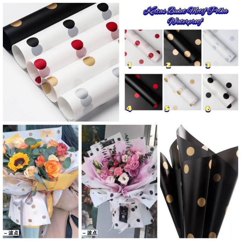 

Kertas Buket Polkadot Wrapping Flower Paper Motif Polkadot