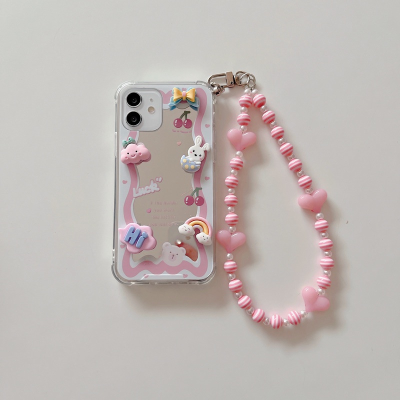 Case Motif Kartun Hati Warna Pink Untuk IPhone 11 12 13 PRO X XS MAX XR 7 8 PLUS