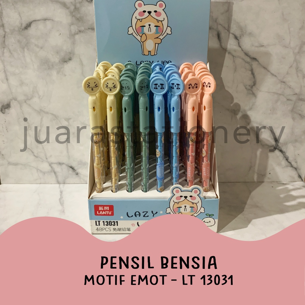 

Pensil Bensia LT-13031 (978) / Pensil Sambung Pensil Cabut Pinsil Bensia Benzia Motif Emotikon Emot / pensil bensia / pensil susun