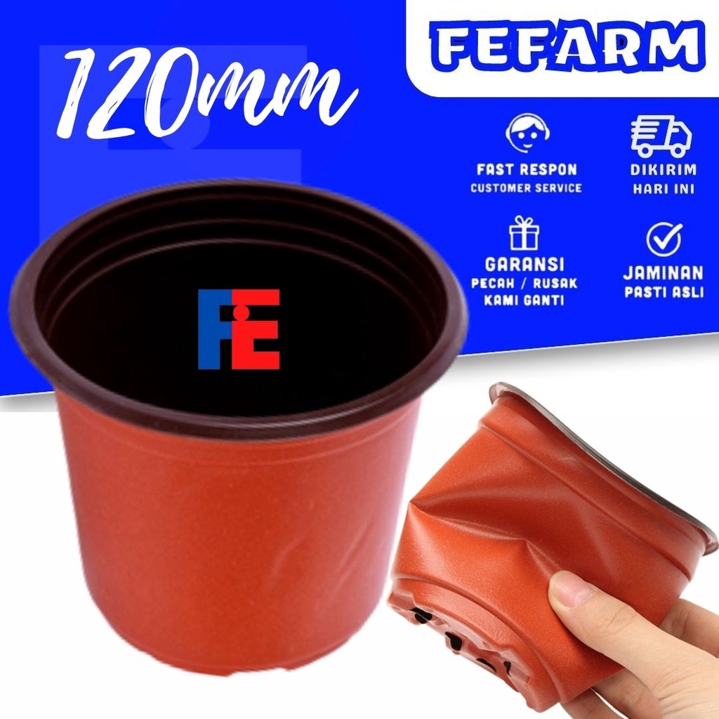 Double Color Flexible Flower Pot / Pot Bunga Elastis Dua Warna, 12 cm FEFARM