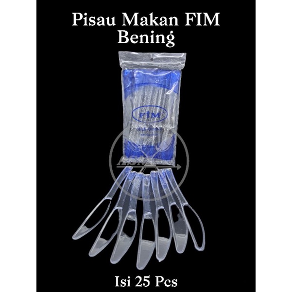 Pisau Makan Berbagai Warna Plastik FIM 1 Pack isi 25 Pcs| Pisau plastik | Pisau kue | Pisau