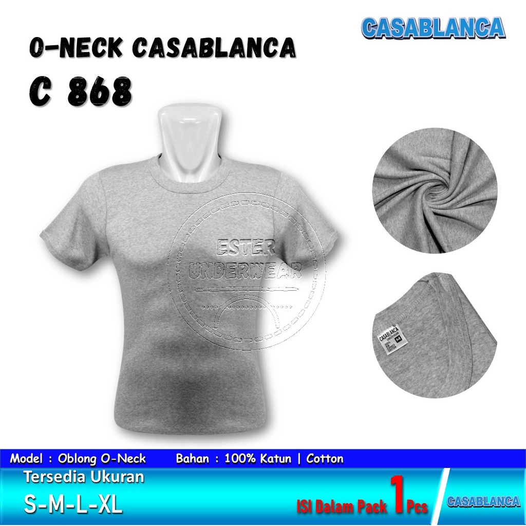 CASABLANCA Kaos Oblong Pria Dewasa R-neck C 868 Isi-1