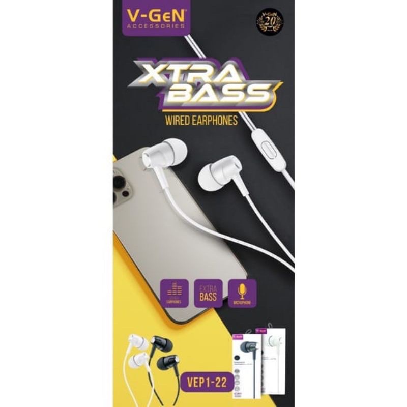 GROSIR HANDSFREE VGEN VEP1-22 ORIGINAL EXTRA BASS EARPHONE