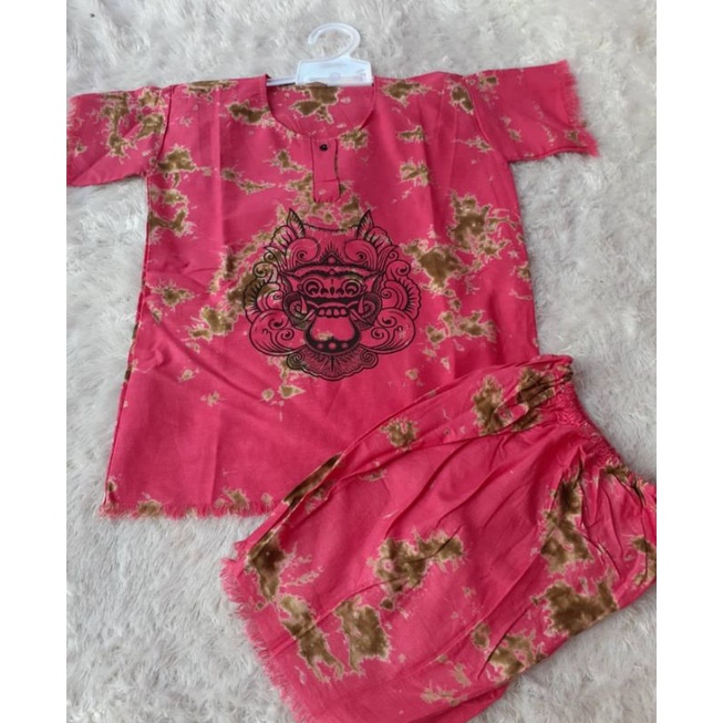 Setelan Anak Baju Barong Bali , Setelan Baju Barong Bali-Pink