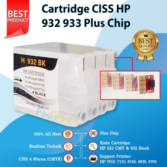 Cartridge CISS HP932 HP933 HP Officejet Pro Printer 7610 7110 6100 6600 6700 932 933