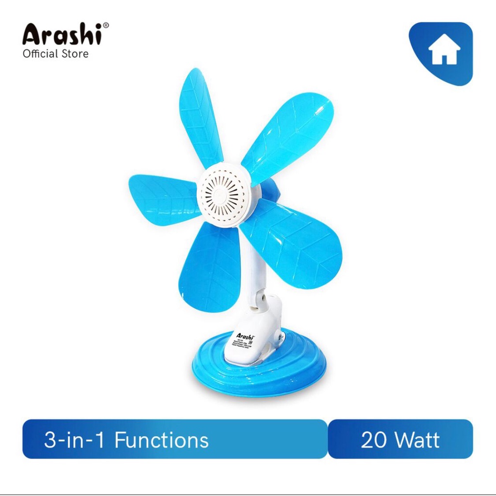 Promo!!!! Kipas Angin Jepit Arashi 3 in 1Clip Fan Clipfan ARASHI 20W 5 Baling