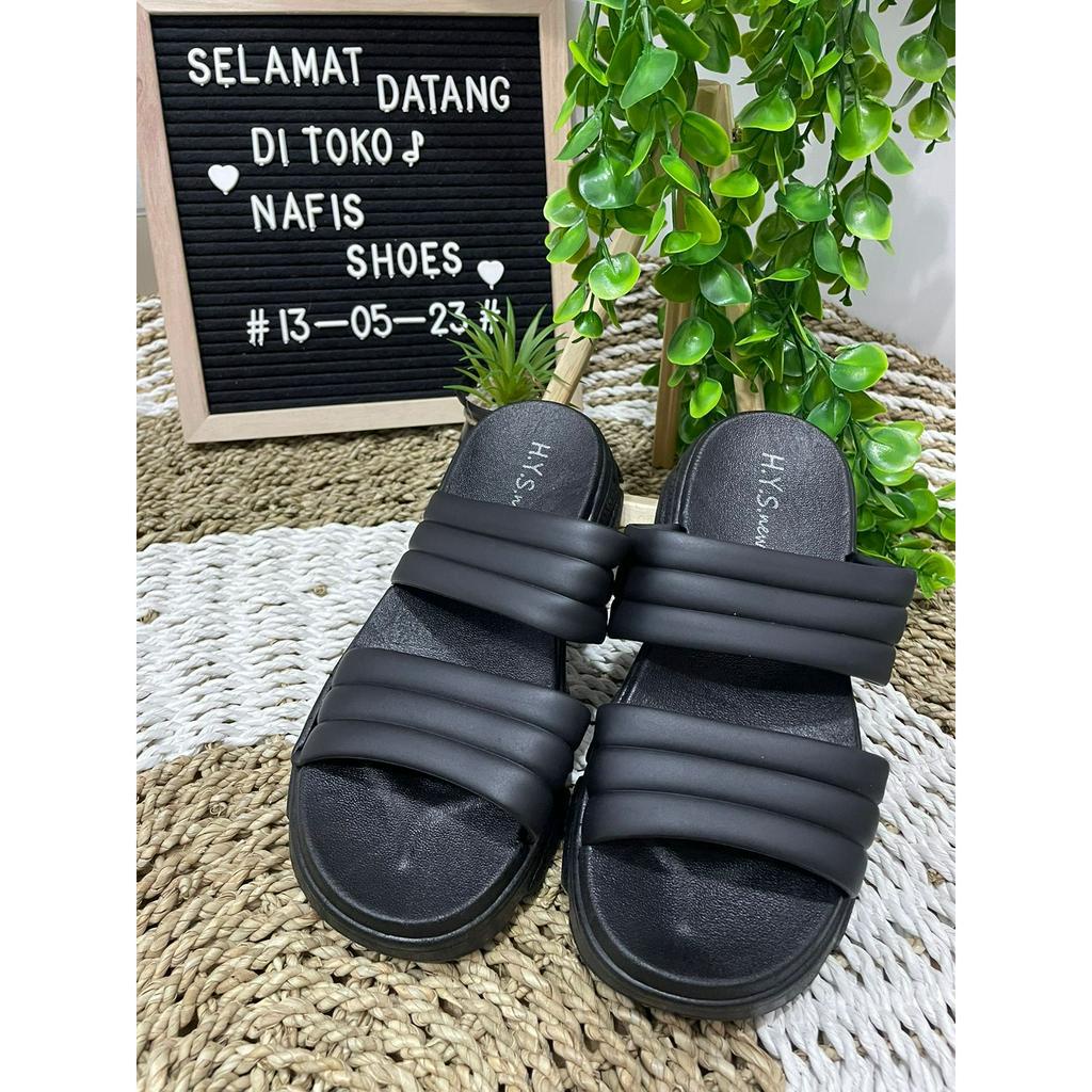 sandal wedges wanita terbaru / slop ban2 / 2201-15