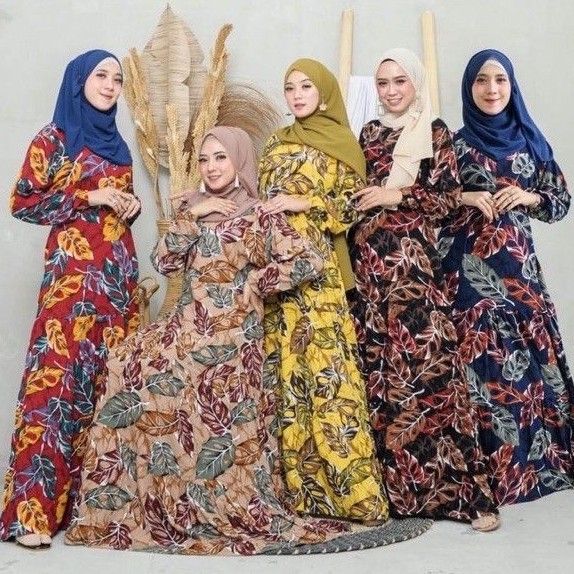 C1- GAMIS KATUN JUMBO MOTIF MONALISA RASTI - JANDA BOLONG MAXI DRESS  busui