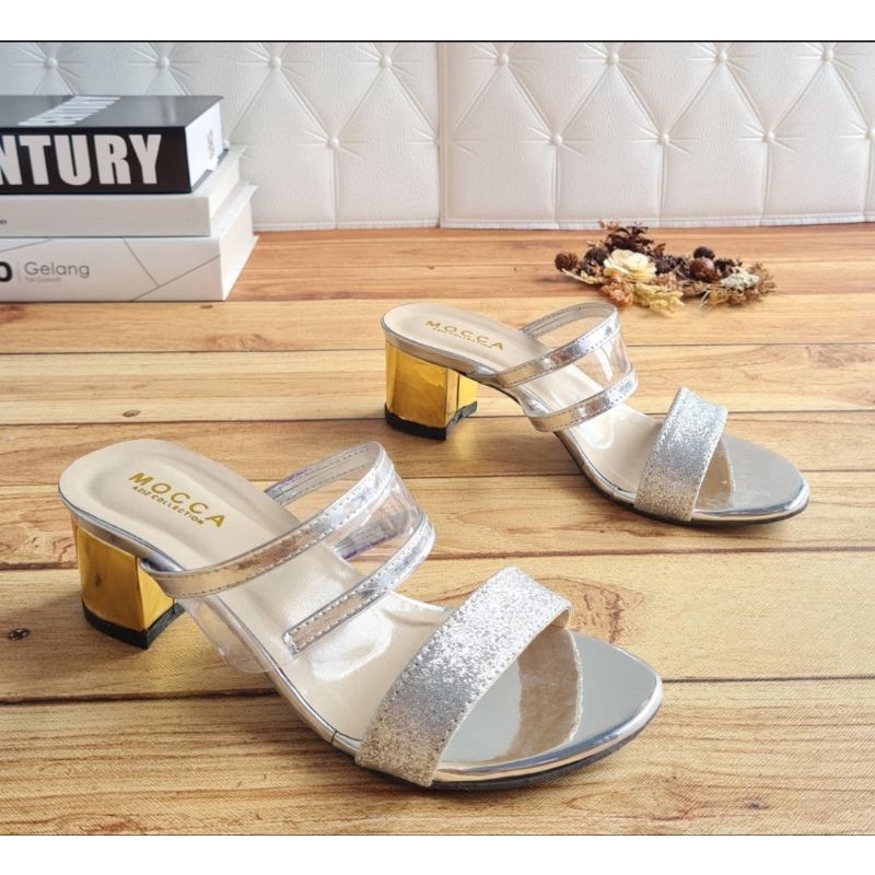ABBUSHOES SS 44 sandal hak tinggi wanita terbaru bahan pasir
